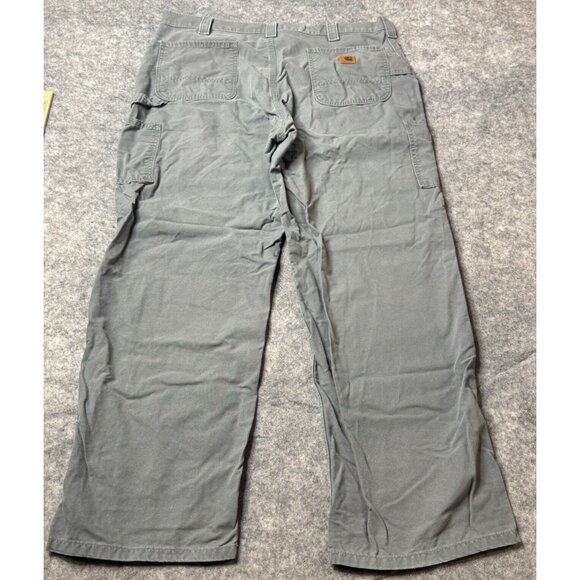 Carhartt Pants Mens 40 x 32 Gray Straight Dungaree Fit Work Canvas 100% Cotton - Picture 2 of 9